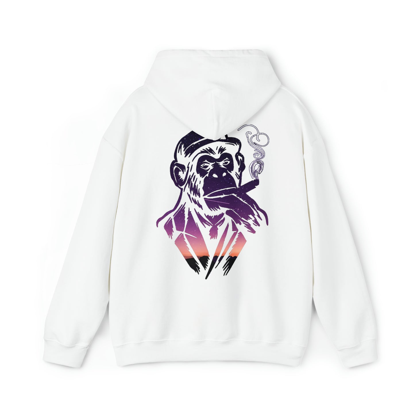 Men's White Neon Galaxy Monker Hoodie