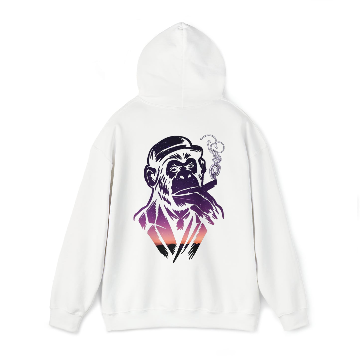 Men's White Neon Galaxy Monker Hoodie